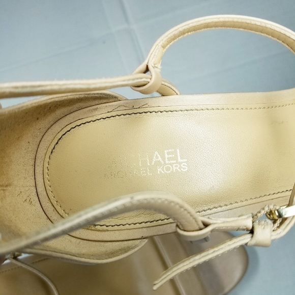 🌸 Michael Kors | Simone Nude Strap Leather Heels 11 - Picture 8 of 8